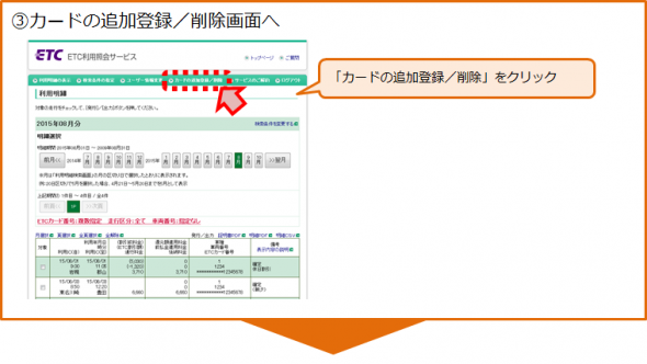 ETCカードの追加登録手順3